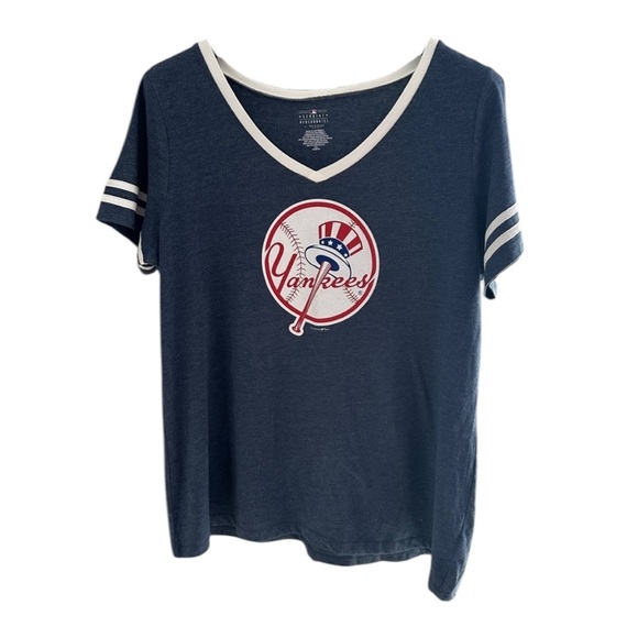 5th & Ocean Tops - New York Yankees Classic Logo T Shirt New York Yankees Cotton Blend XXL